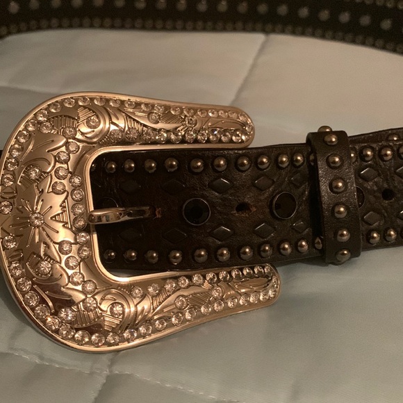 Nocona Belt with black and clear rhinestones - Picture 1 of 6